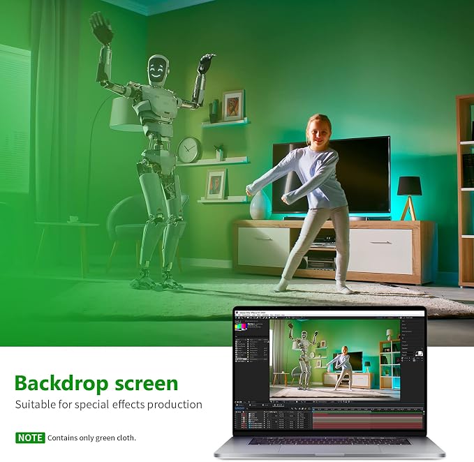 NEEWER 10 x 12FT / 3 x 3.6M PRO Photo Studio Premium Polyester Collapsible Backdrop Background for Photography, Video and Television (Backdrop ONLY) - Green - Image 4