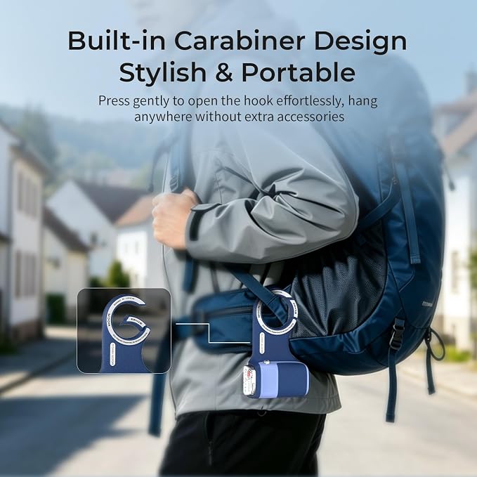 Upgraded Mag-Safe Magnetic Camera Handle Grip with Extended Magnetic Phone Mount with Carabiner & Thumb Rest, Detachable Rechargeable Shutter Remote Compatible with iPhone Pro Max for Video Calls/TK - Image 3