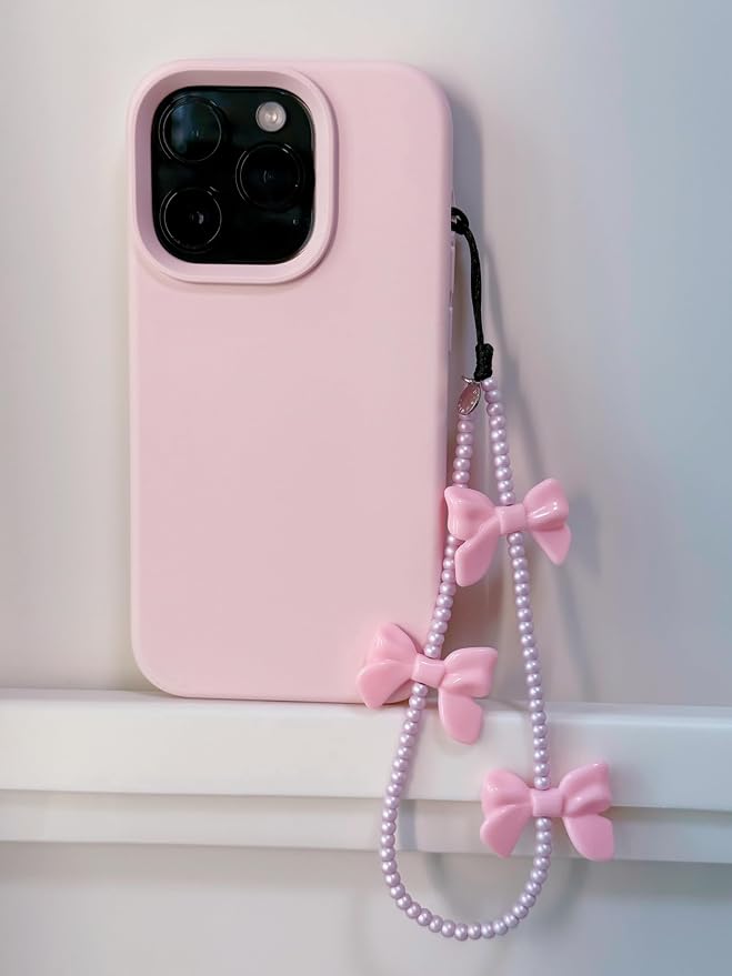 Drawwind Phone Charm Beaded Wristlet Strap Universal Cell Phone Lanyard Cute Bracelet Wrist Strap Beaded Chain String Handmade Accessories for Case Camera Bags (Bow Beau) - Image 2