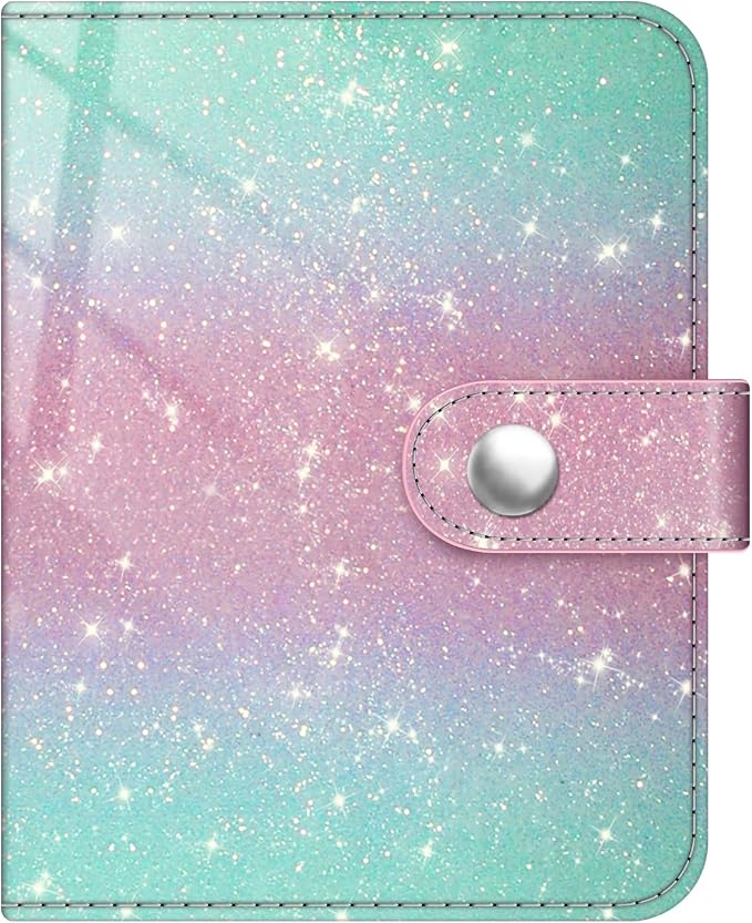 Fintie Mini Photos Album Book for 2x3 Inch Films - 52 Pockets Small Albums | For Fujifilm Instax Mini, Polaroid Hi-Print Pictures, Portable Kpop Photocard Holder, Travel Memory Book, Glitter Green/Pink - Image 8