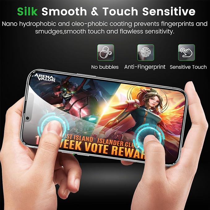 Romkasi 3 Pack Privacy Screen Protector for iPhone 16e 6.1 Inch with 3 Pack Camera Lens Protector, Anti Spy Tempered Glass Film, Anti-Scratch, Touch Sensitive, Case Friendly - Image 7