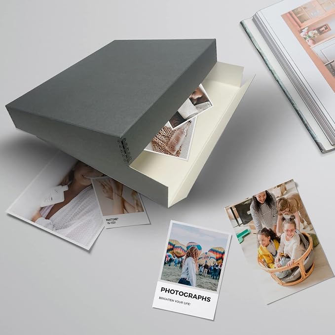 Lineco Drop Front Archival Storage Box, 16.75x20.75x3 in, Gray, 2 Pack | Acid-Free with Metal Edge, Preserves Picture Longevity, Organize Photos, Newspapers, Prints, Documents, Crafts, DIY - Image 7