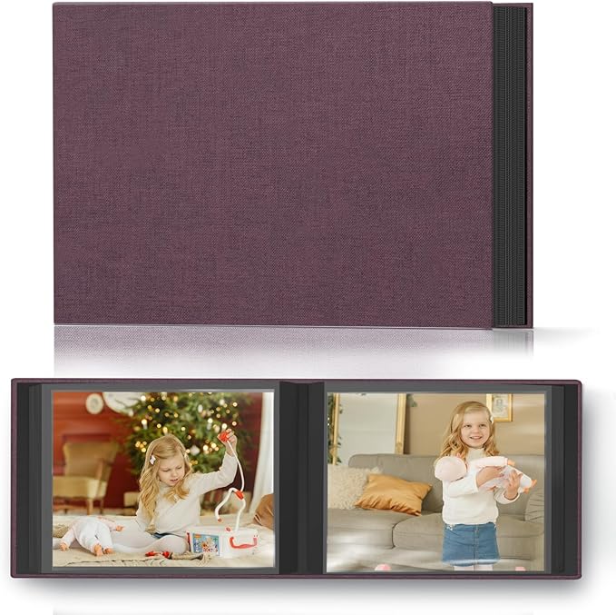 Popotop Photo Album 4x6 48 Pockets for Wedding Gifts,Linen Hardcover Picture Albums for Family Anniversary Baby Vacation Pictures by Popotop