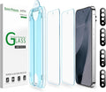 amFilm OneTouch for Google Pixel 11 Pro/ 11 Screen Protector Tempered Glass | 6.3” Auto-Alignment, 30s Install, Bubble Free, Scratch & Drop Protection, HD, Camera Lens Protector[2+4 Pack] (11/11P-6.3'') by amFilm