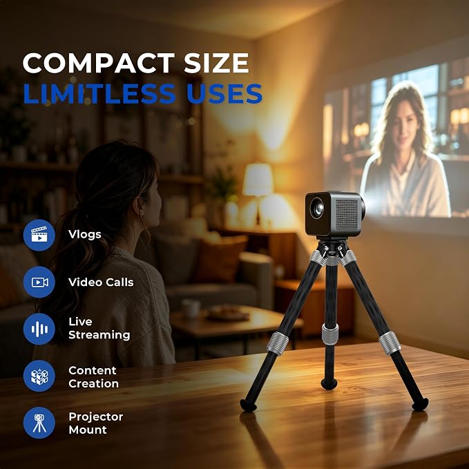 LEOFOTO Carbon Fiber Small Tabletop Travel Tripod, Weight 160g/0.35lb, Maxload 5kg/11lb, Lightweight Tripod Stand, 1/4" Inch Screw, for Camera/Phone Holder/Projector, MT-02C Long Version (MT-02CL) - Image 2
