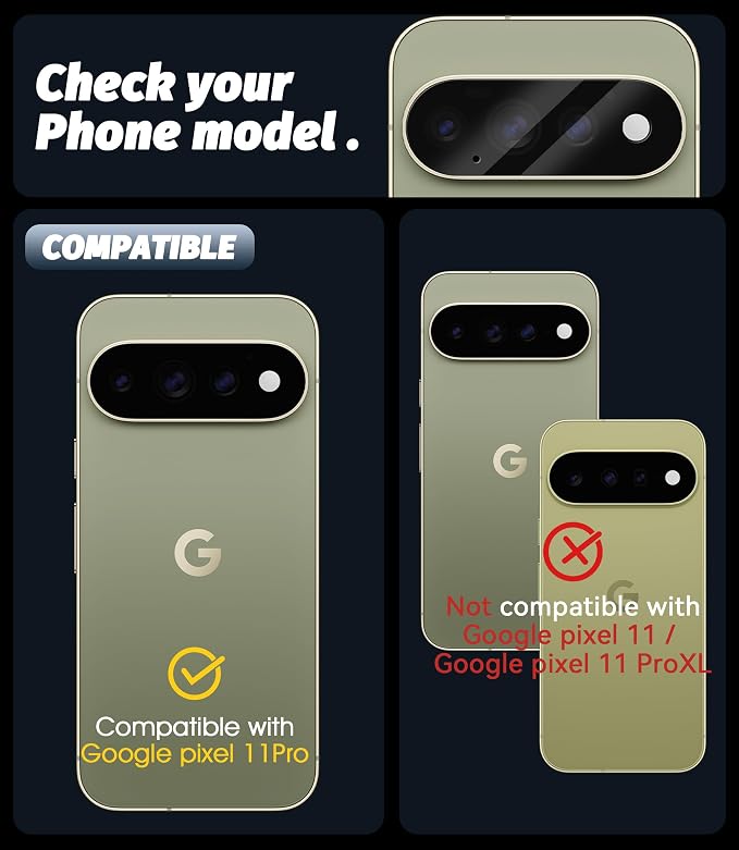 Orzero (5 Pack Camera Lens Protector Compatible for Google Pixel 11 Pro, Protector de Cámera Tempered Glass 9H Precise Camera Cutouts Anti-Scratch Does Not Affect Night Shots and Flash - Image 2