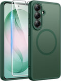 FNTCASE for Samsung Galaxy S26 Case, Fit for Magsafe, with Screen Protector | Full Camera Protection, Translucent Matte, 14FT Military Grade Drop Proof, Shockproof Protective Phone Cover, Green by FNTCASE