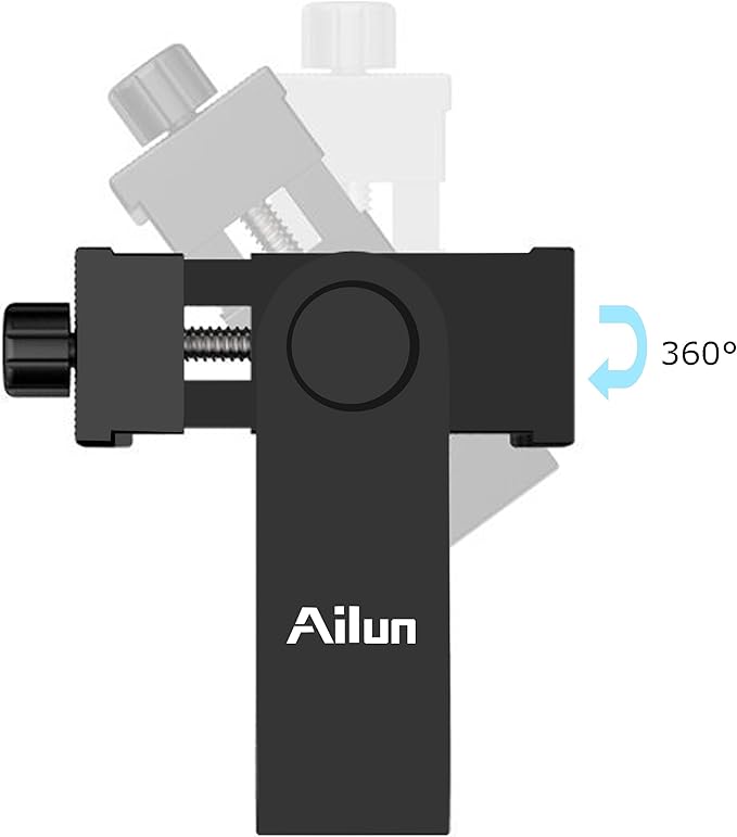 Ailun Phone Holder, Tripod Mount Adapter, Rotatable Bracket Adjustable Clip | Vertical and Horizontal Tripod Mount Adapter, Selfie Stick, Camera Stand, Rotatable Bracket with 1/4 inch Screw - Image 2