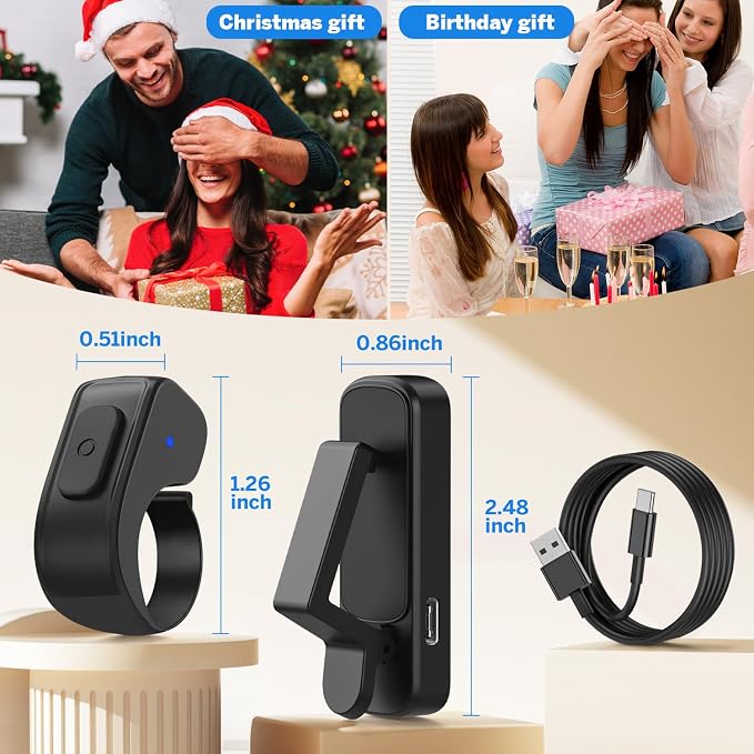 Page Turner Ring for Kindle,Remote Control for iPhone iPad Tablets eReaders | Clicker Page Turner for Kindle Accessories for Camera Video Record&Shutter Selfie with Storage Bag, Fits Thick Cases (Black) - Image 9