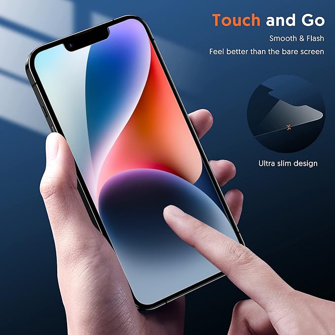 Fotbor Compatible for 2 Pack iPhone 14 Plus Privacy Screen Protector+2 Pack Camera Lens Protector, 9H Shatterproof Tempered Glass with Easy Installation Frame - Image 6