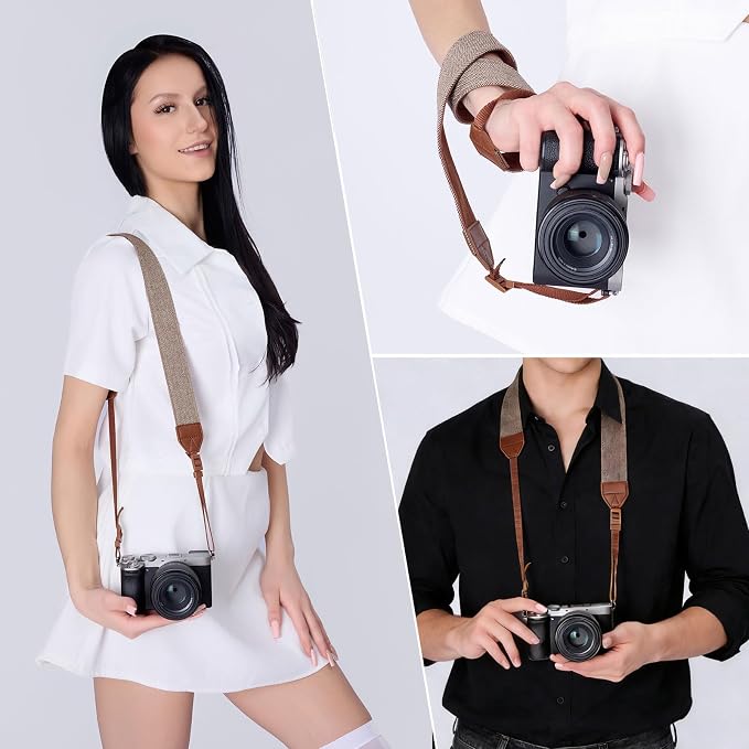 Camera Strap, Premuim Cotton Neck Shoulder Strap, Adjustable Neck Belt | Vintage Camera Strap with Quick Release Buckles, Adjustable Shoulder Straps for All DSLR SLR Most Digital Cameras - Image 5