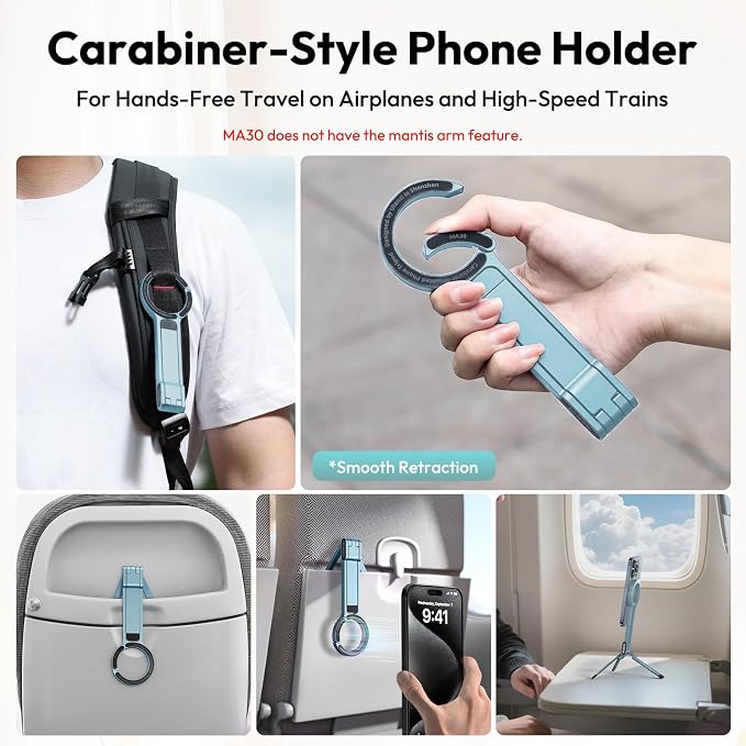ULANZI MA30 Magnetic Phone Tripod Stand for iPhone, Aluminium Maglock Smartphone Mini Tripod Pocket Cell Phone Stand Strong Magnet Compatible with iPhone 17 16 15 14 13 12 Series, Mint Green - Image 2