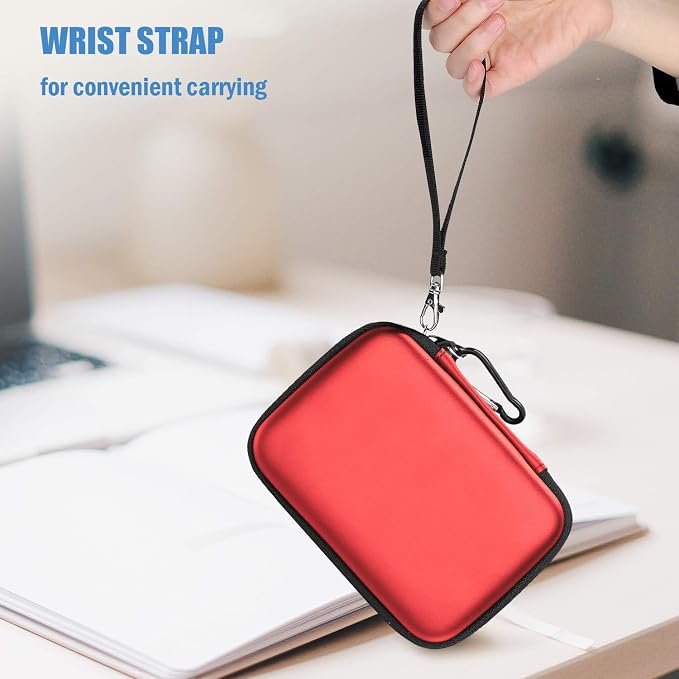 ProCase External Hard Drive Travel Case for 2.5" HDD/SSD -Red | Fits Seagate Portable, Samsung T9, WD Elements, My Passport, Toshiba Canvio Basics, 1TB-5TB Drives, USB 3.0 HDD/SSD Storage - Image 5