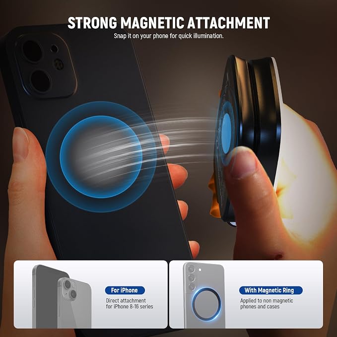NEEWER BASICS Magnetic Selfie Light Compatible with MagSafe iPhone,CRI95 700lx/0.3m Folding LED Phone Fill Ring Lighting with Mirror for Zoom Makeup Photography Recording Video Conference, Black NL48B - Image 8