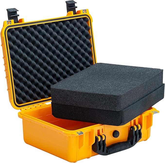 MEIJIA All Weather IP67 Waterproof Hard Camera Case,Hard Protective Case,Hard Case with Customizable Foam,Fit Use of Drones,Camera,Equipments,Pistols(Yellow,15.98x12.99x6.85inches) - Image 2