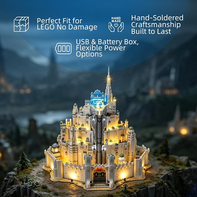 YEABRICKS LED Light for Lego 11377 Icons The Lord of the Rings: Minas Tirith Building Blocks Model -Gift for Collectors & Hobbyists(Building Set NOT Included) - Image 5