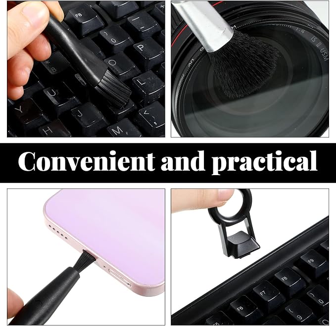 11 Pcs Mini Keyboard Cleaning Brushes Kit, Mini Anti Static Brush with Keycap Puller Tweezers, Dust Cleaning Brushes for Electronic Devices Computer Motherboard Fans Camera Small Space - Image 4