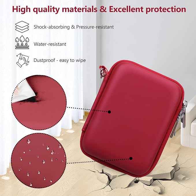 Carrying Case for Canon PowerShot SX740 HS, SX730 HS Camera, Red | SX720 HS, SX620 HS, G7 X Mark III, G7 X Mark II Digital Camera, Storage Holder Travel Bag with Mesh Pocket for Battery Pack - Image 5