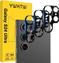 YWXTW 3 Pack Camera Lens Protector for Samsung Galaxy S24 Ultra, Anti Scratch Full Coverage 9H Tempered Glass S 24 Ultra Camera Cover Screen Protector, Case Friendly by YWXTW
