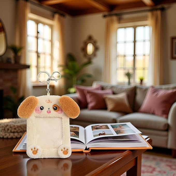Brown Plush Card Holder Cartoon Cat Card Holder Protective Cover Photo Album Plush Photoelectric Card Idol Id Card Photo Frame and Accessories - Image 4