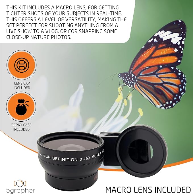 iOgrapher 37mm Wide Angle/Macro Lens and Clip Bundle - Phone Camera Accessories for Smartphones and Tablets - Image 3