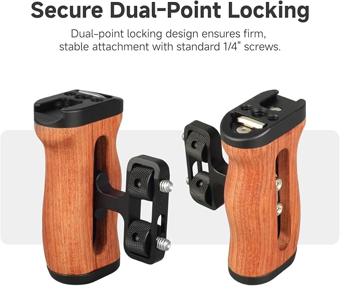 Accsoon Side Handle Handgrip for CineView M7H Pro/M7 Pro/M7 Camera Monitor with 1/4"-20 Threaded Holes, 35mm Up and Down Adjustable Reversible Grip for Monitor/Smartphone/iPad/Tablet/DSLR Cage-1 Pair - Image 5