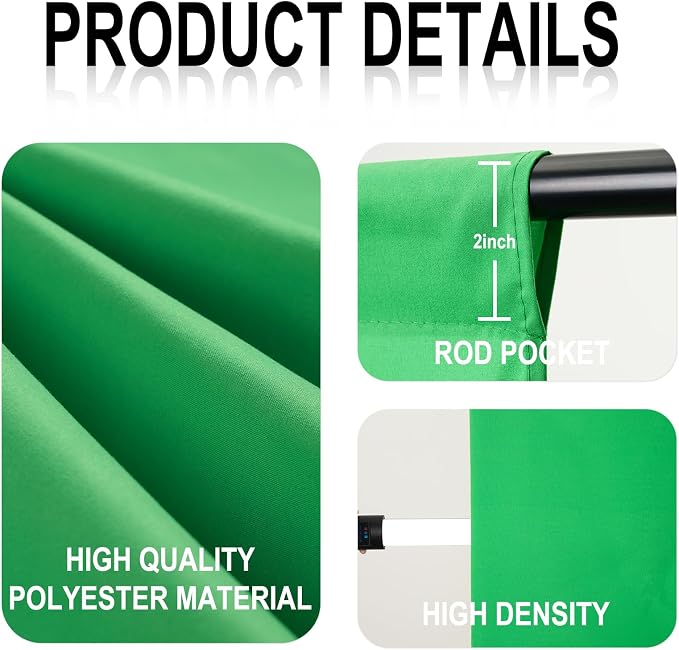 GFCC Greenscreen Backdrop Chromakey Streaming Photography, 10x12FT | Non-Reflective, Easy Hang, Multipurpose Background for Gaming Studio Photoshoot Christmas Party Video Recording High Density - Image 3