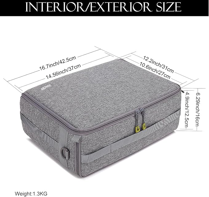 Camera Insert Bag,Shockproof &Pressure-proof Dual Opening Padded Camera Lens Cube Case Backpack,Digital DSLR SLR Mirrorless Cameras Accessories Storage Pouch for Canon,Nikon,Sony,Panasonic(L) - Image 5