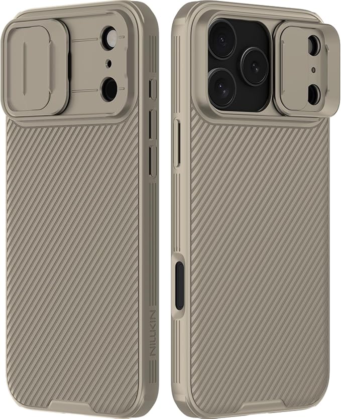 Nillkin Camshield Case for iPhone 17 Pro Max Case, [Built-in Dual Camera Cover][Slim Profile] [Military Grade Drop Protection] Shockproof Bumper Phone Case 6.9 inch 2025 Gold by Nillkin
