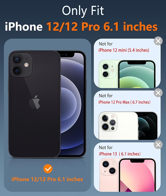FNTCASE for iPhone 12/iPhone 12 Pro Case Black: Translucent Fit for MagSafe | Magnetic Camera Protection Slim Cases, 14FT Military Grade Drop Tested, Matte Shockproof Cover - Image 2