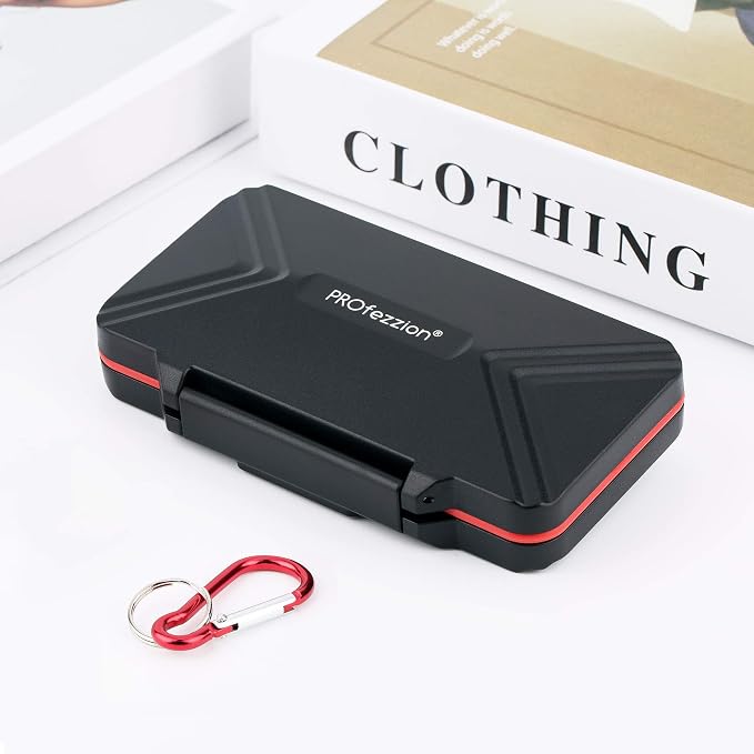 PROfezzion Memory Card Case for 12 CFexpress Type-A and 12 SD SDHC SCXC | 24 Slots Memory Card Holder, Water-Resistant & Anti-Shock, Hard Shell with Rubber Interior, Compact & Easy Carrying - Image 4