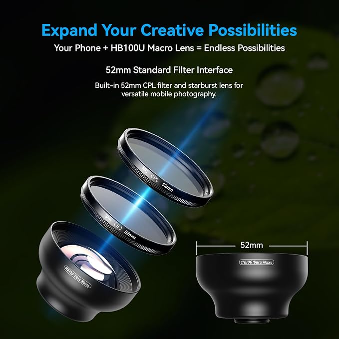 APEXEL 100Ultra Macro Lens with CPL Starlight - Enhanced Version Smartphone Lens for iPhone, Samsung, Pixel | Pro Macro Photography of Flowers, Iinsects, Jewelry, Food Details and Other Small Objects - Image 7