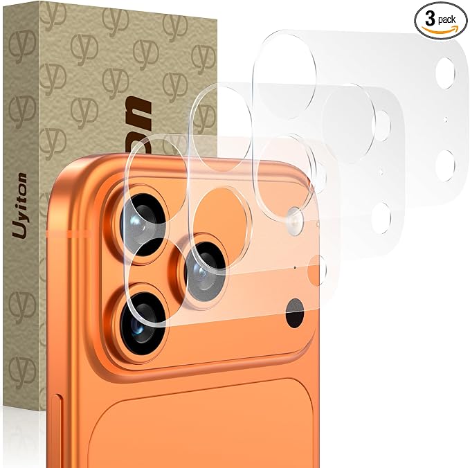 Uyiton 3 Pack for iPhone 17 Pro Camera Plateau Protector - Matte PET Film | Ultra-Thin, Invisible & Bare-Hand Feel, Scratch-Resistant, Case-Friendly, Protects Camera Base Only – Not Cover Lens by Uyiton