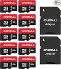 EASTBULL 4GB 10-Pack of Micro SD Cards Class 10 UHS-I U1 SDHC SD Cards Pack | 90MB/s Full HD Video Memory Cards 4G for Surveillance Security Cam, Camera (10 Units, 2 Adapters) by EASTBULL