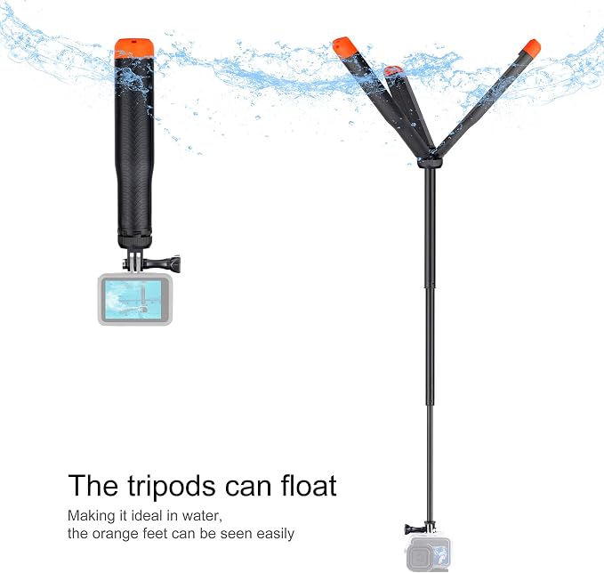 Floating Selfie Stick for GoPro Hero 13 12 11 10 9 8 Max Mission | 4 in 1 Floating Handle Stick Tripod Waterproof Extension Pole Monopod Hand Grip for GoPro DJI OSMO Action 6 5 Pro 4 AKASO - Image 2