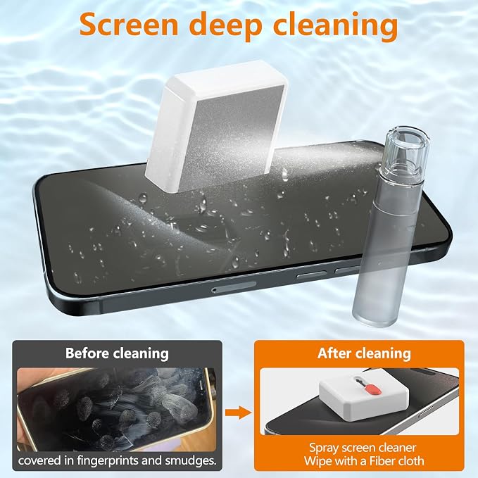Cell Phone Cleaning Kit, iPhone Cleaning Kit for Charging Port Cleaner Keyboard Cleaning Kit for Airpods/Android/USB C/Earbuds/Laptop/iPad/Camera Lens with Stylus Pen (White (with Putty and Cloth)) - Image 7
