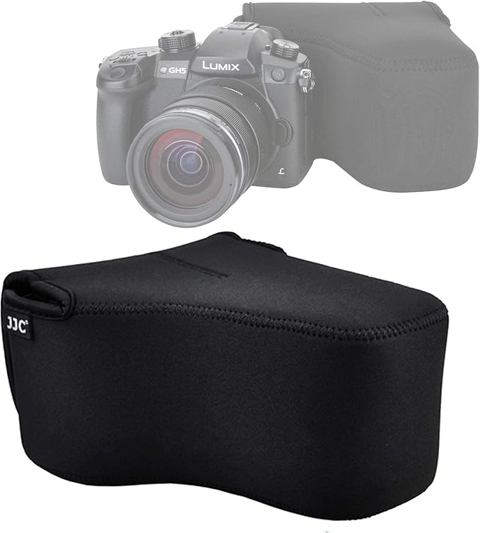 JJC Ultra Light Neoprene Camera Case Pouch Bag for Canon EOS R EOS RP +24-105mm Lens, 80D 70D 750D +18-135/17-85/18-55mm, Nikon D7500 D7200 D5500, Panasonic GH5 GH5S +12-60mm Lens, Water Resistant by Fotasy