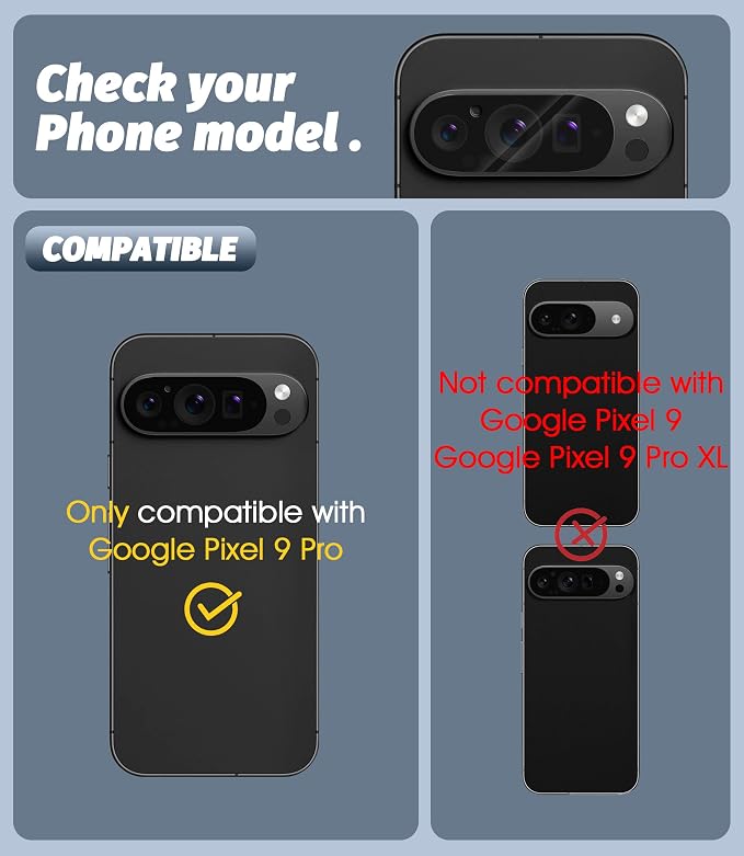 Orzero (3 Pack) Camera Lens Protector Compatible for Google Pixel 9 Pro 6.3 inch (Not for XL Model) Protector de Cámera Case Friendly Tempered Glass 9H High Definition Microphone Cutout Anti-Scratch - Image 2