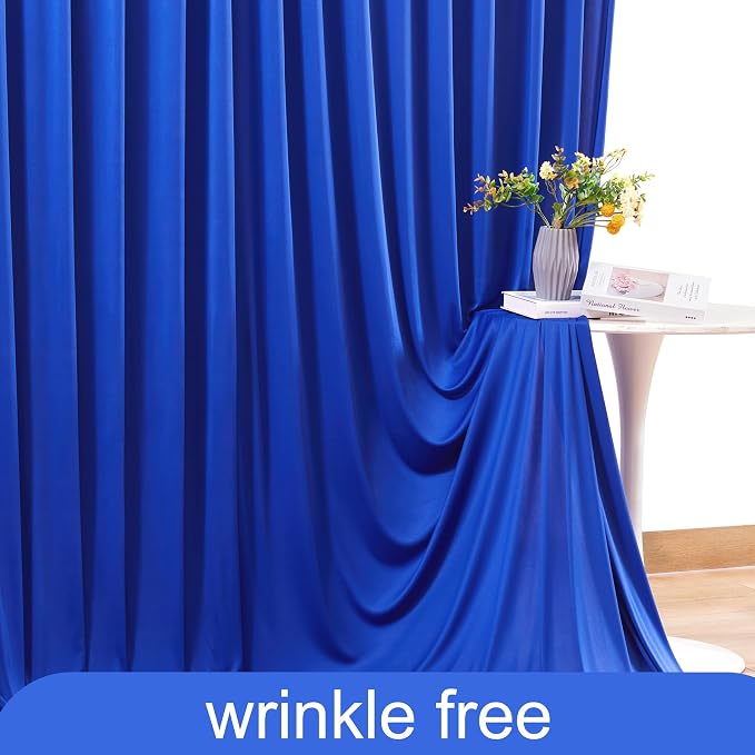Royal Blue Backdrop Curtain for Parties Wrinkle Free Blue Photo Curtains Backdrop Drapes Fabric Decoration for Wedding Birthday Party Baby Shower 5ft x 8ft,2 Panels - Image 6