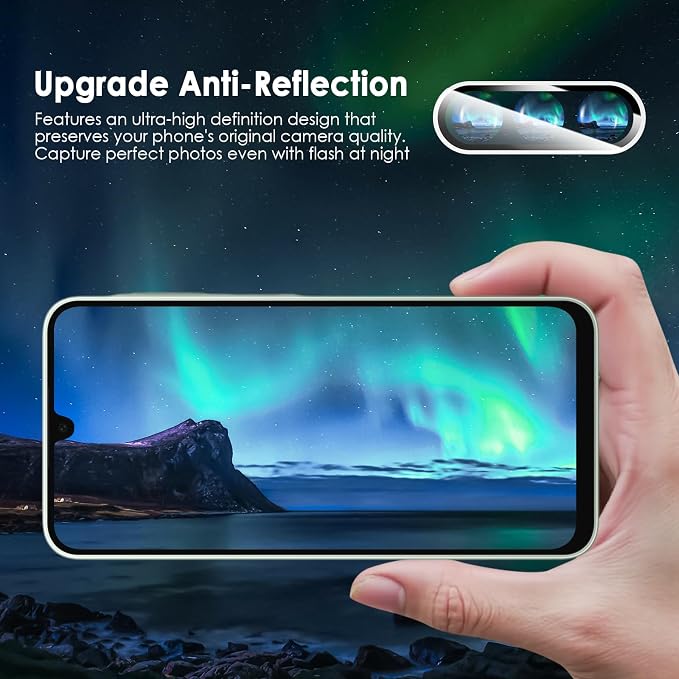 Camera Lens Protector for Samsung Galaxy A26 & A36 & A56, Black | AR+AF, 9H Tempered Glass, Individual Metal Ring, Anti Glare, Fall Protection, Camera Screen Cover - Image 5
