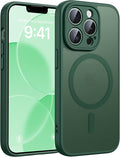 FNTCASE for iPhone 13 Pro Max Case, Fit for Magsafe, Full Camera Protection | Translucent Matte Magnetic Phone Back, 14FT Military Grade Drop Proof, Slim Shockproof Protective Cover, Green by FNTCASE