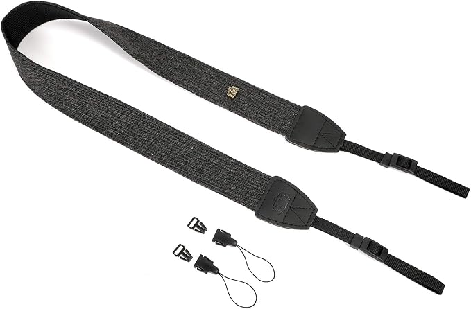 Camera Strap Canvas Black Shoulder Strap with Quick Release Buckles | Adjustable Vintage Neck Shoulder Carrying Strap for DSLR SLR Most Digital Cameras - Image 5