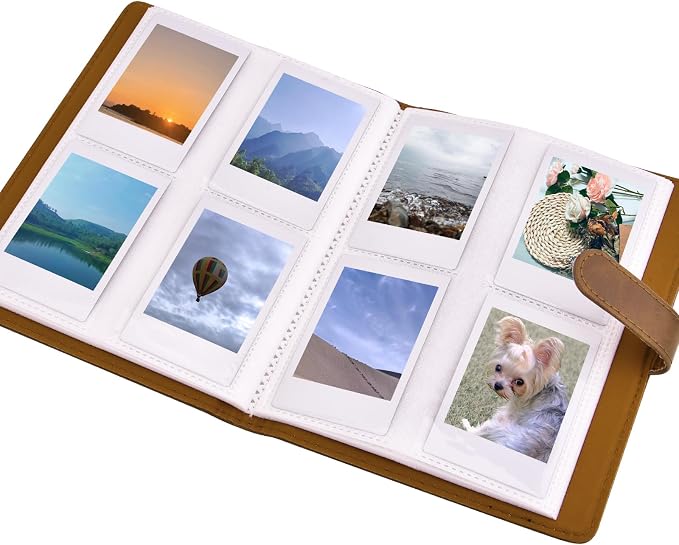 Sunmns Accessories Bundle Kit Compatible with Fujifilm Instax Mini 13 12 11 9 8 90 70 Instant Camera, Include Album, Film Stickers, Photo Frames, Hanging Frame, Strap (Brown) - Image 2