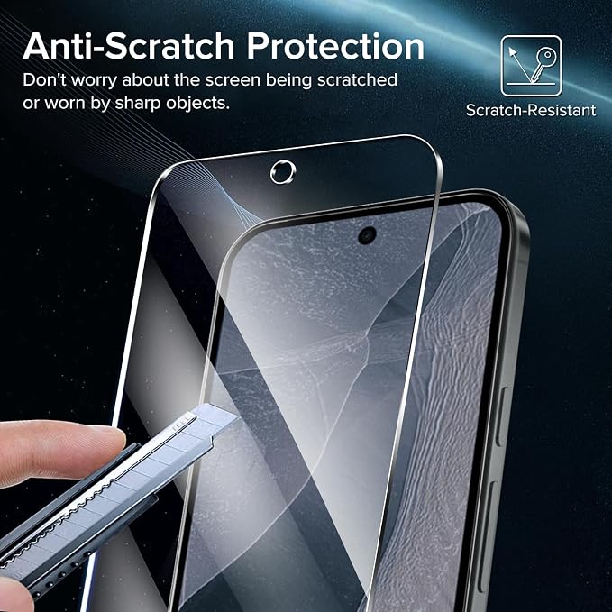 ivoler Screen Protector for Google Pixel 11/11 Pro Tempered Glass 3-Pack | with [Easy Installation Frame], Anti-Scratch Case Friendly Clear HD Film for Google Pixel 10 / Pixel 10 Pro 6.3 inch - Image 3