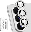 for Samsung Galaxy Z Fold 8 Ultra Camera Lens Protector, Individual Metal Ring Tempered Glass Lens Cover, [Strong Adsorption] Scratch Resistant Ultra-Thin HD Clear Lens Cover, 1 Set-Slivery Diamond by Btscase