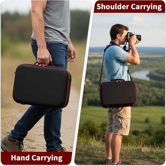 Camera Case for Canon/for Sony/for Nikon DSLR SLR Cameras, Large Capacity | EOS Rebel T7/R50/R6 Mark II/R100,Alpha 7 IV/ZV-E10/A6400/A6700/A6100,D7500,Lens/ Battery/Tripod Bag, Shoulder Strap, Box Only - Image 8