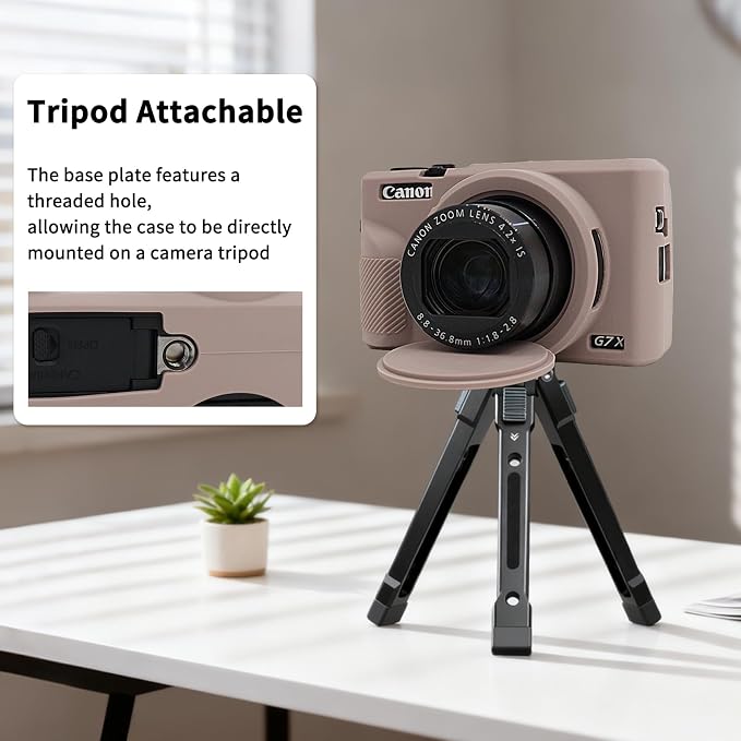 VOVMOEYA Camera Case for Canon Powershot G7 X Mark III with 2PCS Screen Protector,Full Pritection Soft G7X III Silicone Case Detachable Lens Cover Protective Cover for Canon G7XIII G7X3-Grey - Image 6