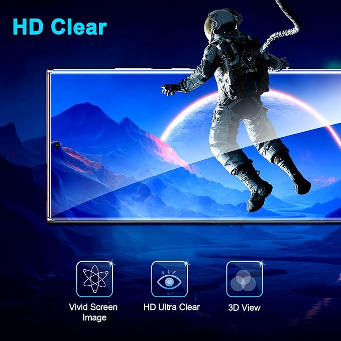 3 Pack Galaxy Note 20 Ultra Screen Protector, HD Clear Tempered Glass, Fingerprint Unlock, 3D Curved, Scratch Resistant, No Bubble for Samsung Galaxy Note 20 Ultra 5G Glass Screen Protector - Image 5