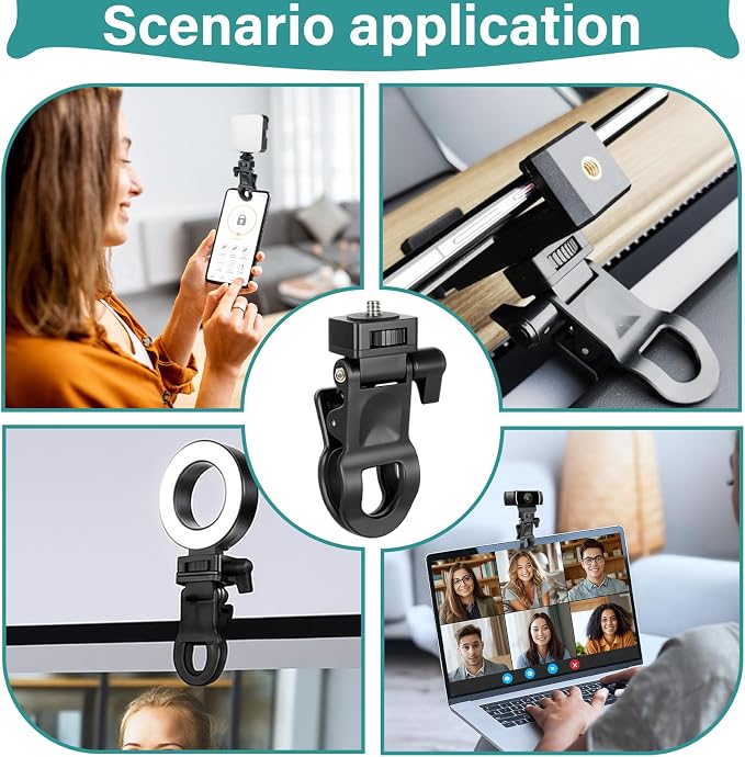 Selfie Phone Light Clip – Portable Clip-On Light for Phone, Camera, Laptop, Webcam, Tripod with 1/4" Thread Mount, Compatible for Zoom or Video Call - Image 7
