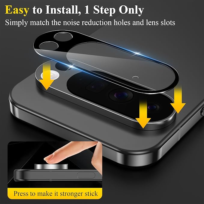 4 Pack Camera Lens Screen Protector for Google Pixel 9 Pro | 9H Tempered Glass Camera Lens Cover Decoration, Case Friendly, High Definition, Scratch-Resistant - Image 5